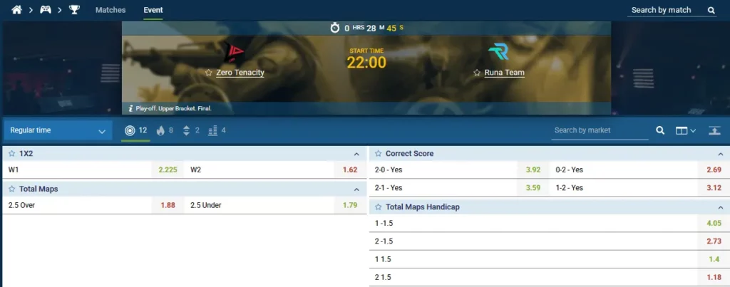Esports Betting at 1xBet