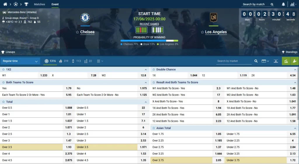 Football Betting at 1xBet