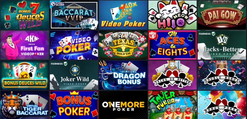 Video Poker at 1xBet